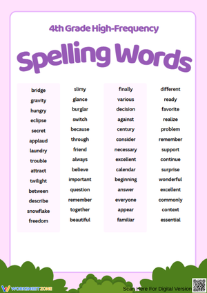 4th Grade High-Frequency Spelling Words