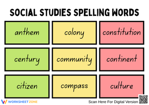  4th Grade Social Studies Spelling Words