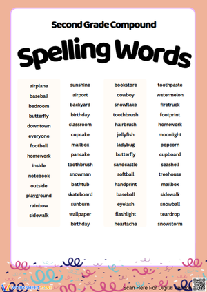 2nd Grade Compound Spelling Words