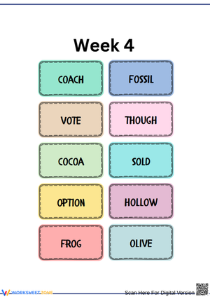 3rd Grade Evan-Moor Spelling Lists – Week 4