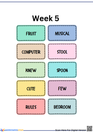 3rd Grade Evan-Moor Spelling Lists – Week 5
