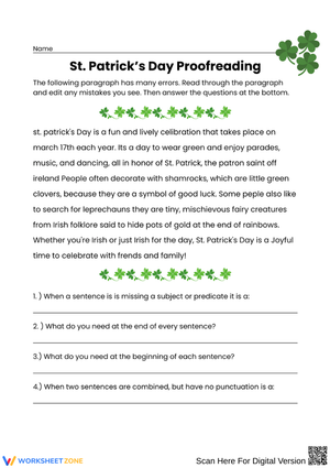 St. Patrick’s Day Proofreading
