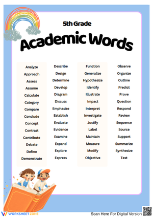 5th Grade Academic Vocabulary Words
