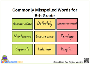Commonly Misspelled Words for 5th Grade