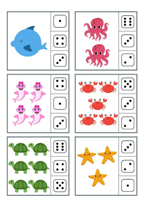 Ocean Count and Clip Cards worksheet 
