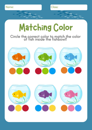 Fish Color Matching worksheet