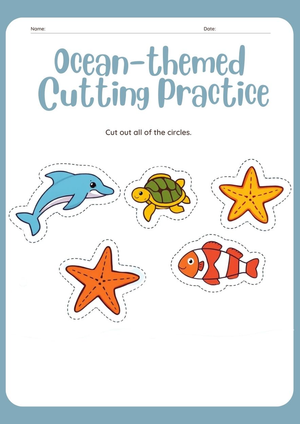 Ocean-Themed Cutting worksheet