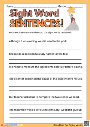 6th grade sight words finding