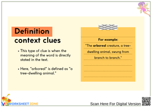 Definition Context Clues Worksheets
