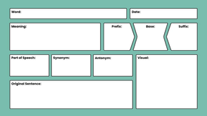Interactive Vocabulary Journal Sheet