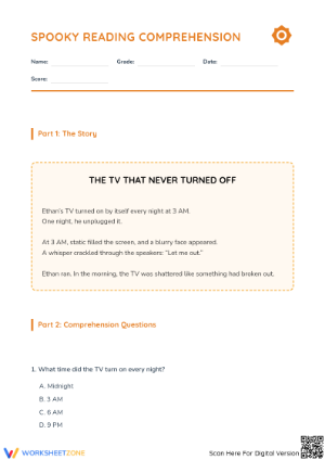 Grade 5 Reading Comprehension — Printable No-Prep Worksheet