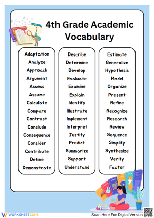4th Grade Academic Vocabulary Words