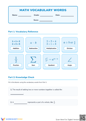 4th Grade Math Vocabulary Worksheet | Essential Guide
