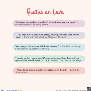Quotes on Love Worksheet