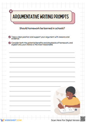 Argumentative Writing Prompts - Should Homework Be Banned?