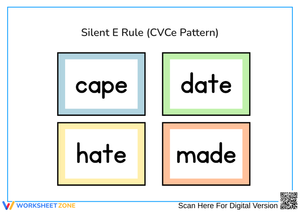 Silent E - Word Matching Practice
