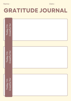 Grateful Journal Worksheet