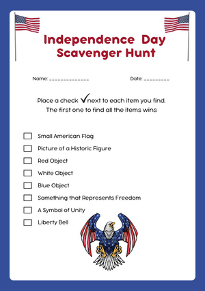 Independence Day Scavenger Hunt | Printable Grade 3