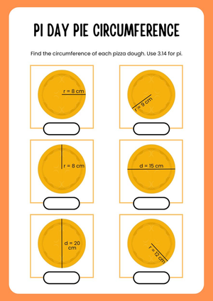 PI Day Pie Circumference Worksheet