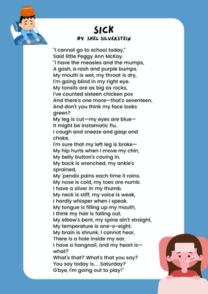 Sick Poem Worksheet