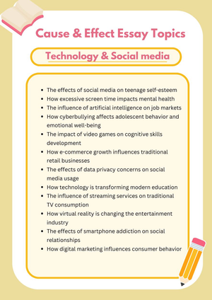 Technology and Social Media Cause and Effect Essay Topics