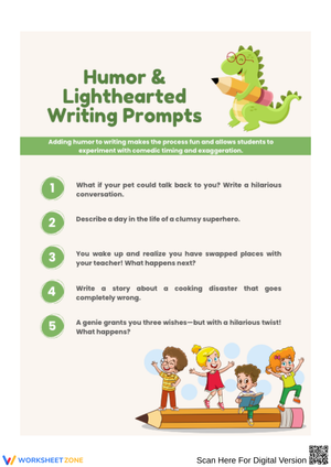 Humor & Lighthearted Writing Prompts for Middle School