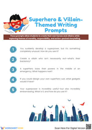 Superhero & Villain-Themed Writing Prompts 