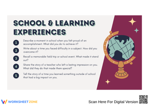 School & Learning Experiences Writing Prompts