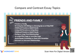 Friends and Family Compare and Contrast Essay Topics