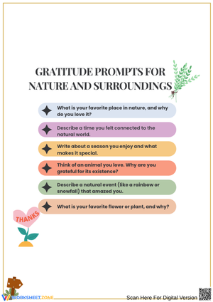 Gratitude Prompts for Nature and Surroundings