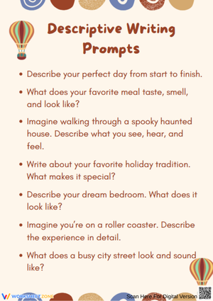 4th Grade Descriptive Writing Prompts