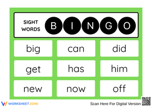 Sight Word Bingo Game – Fun Literacy Activity for Early Readers