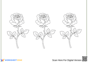 Rose Coloring Pages for Kids