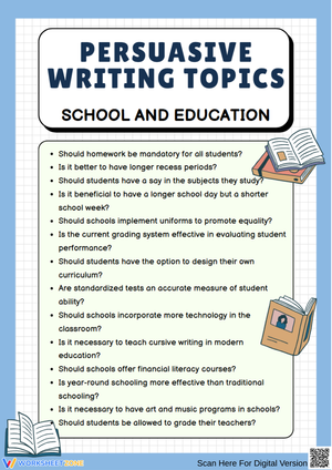 Persuasive Writing Topics: School and Education