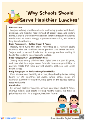 Persuasive Essay: Why Schools Should Serve Healthier Lunches