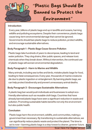 Plastic Bags Should Be Banned – Persuasive Essay Example