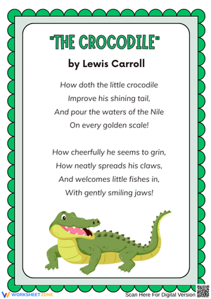 Funny Poems for Kids – The Crocodile by Lewis Carroll