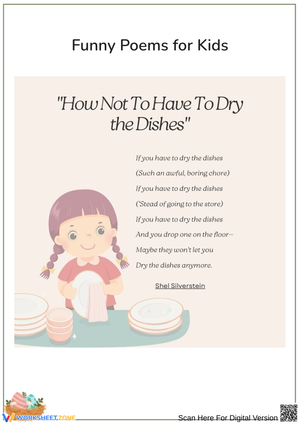 "How not to have to dry the dishes" - funny poems for kids
