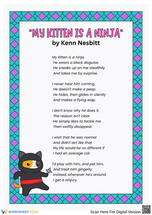 "My Kitten Is a Ninja" - funny poems for kids