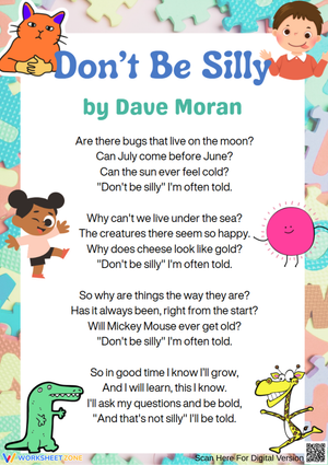 "Don't Be Silly" – Fun and Curious Poem Worksheet