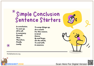 Simple Conclusion Sentence Starters for Writing