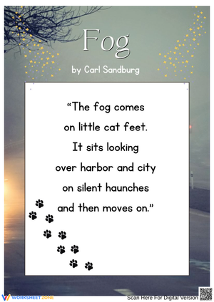 Fog by Carl Sandburg-Free Verse Poem