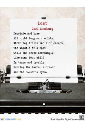 Lost Poem Printable by Carl Sandburg