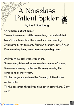A Noiseless Patient Spider – Free Verse Poem Example