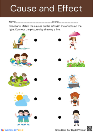 Cause and Effect Matching Game for Kids