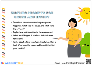 Cause and Effect Writing Prompts for Students