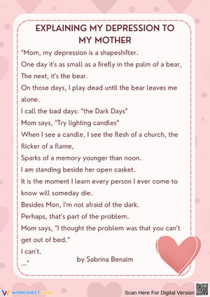 Slam Poetry Example: "Explaining My Depression to My Mother"