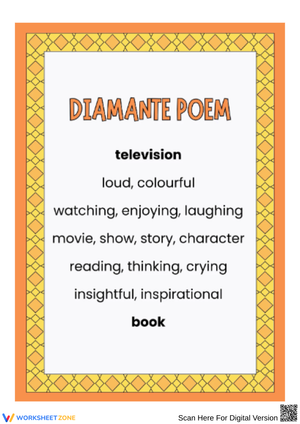 Diamante Poem Example for Classroom Writing