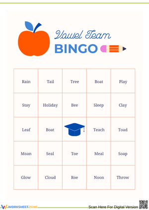 Vowel Team Bingo Game for Phonics Practice