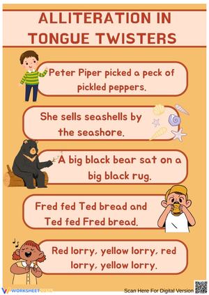 Alliteration in Tongue Twisters for Kids